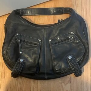 Vintage Soprano Black Leather Hobo Bag